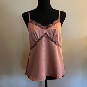 Topshop Pink Satin and Lace Cami